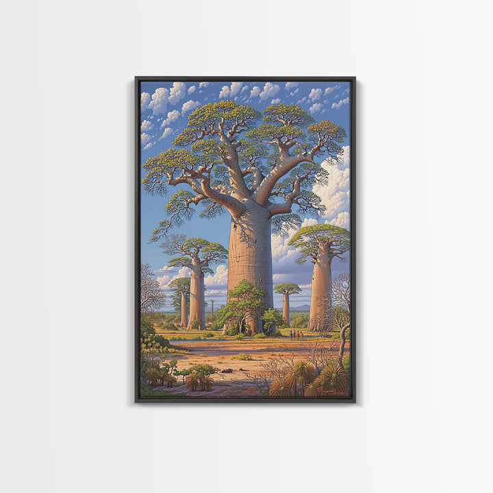 Giant Baobab Avenue Canvas Print, African Safari Art, Madagascar Wall Art, Nature Scene Art, Elegant Home Decor Gift For Living Room