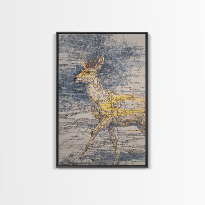 Minimalist Antelope Line Drawing Canvas Print, African Animal Art, Safari Decor, Neutral Wildlife Wall Art, Nature Art Gift