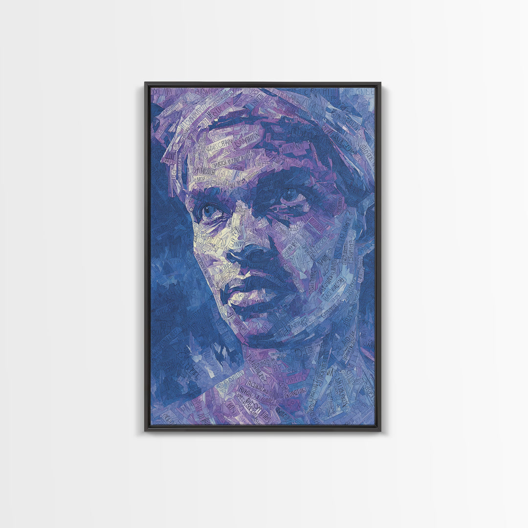 Blue Purple African Woman Portrait Canvas Print, Contemporary Black Art, Feminine Wall Decor, Melanin Gallery Home Decor