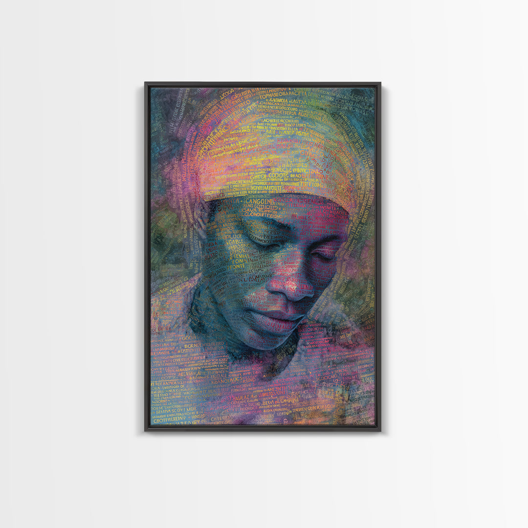 Dreamlike African Woman Portrait Canvas Print, Afrocentric Wall Art, Black Woman Art, Melanin Decor, Gift For Her, Spiritual Wall Decor