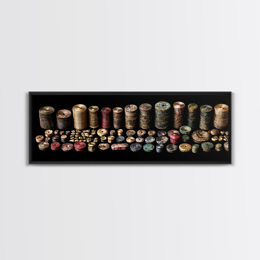 Ancient African Beads And Bronze Relics Canvas Print Tribal Art Decor Ethnographic Collection Wall Decor For Boho Home Gift