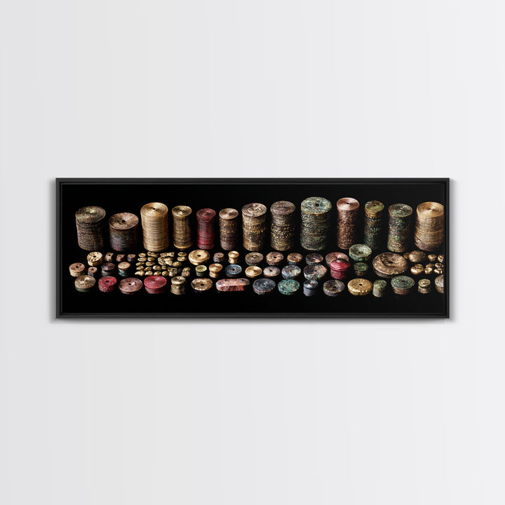 Ancient African Beads And Bronze Relics Canvas Print Tribal Art Decor Ethnographic Collection Wall Decor For Boho Home Gift