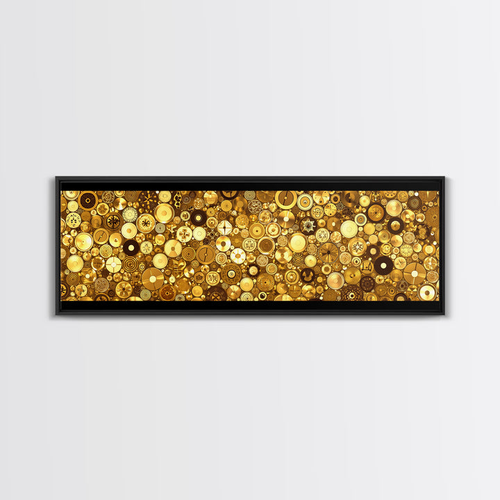 Gold Coin Mosaic Circles Wall Art African Abstract Art Print Luxury Canvas Decor Modern Geometric Wall Decor For Elegant Home