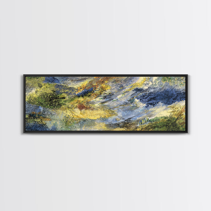 Abstract Blue Green Earth Texture Canvas Print, Modern Wall Art, Nature Scene Art, Minimalist Office Decor, Unique Home Gift