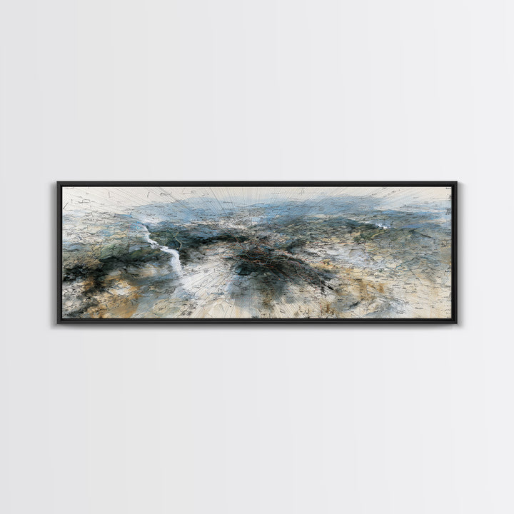 Vast African Landscape With River Canvas Print, Serengeti Wall Art, Earth Tone Abstract Art, Nature Scene Decor For Home