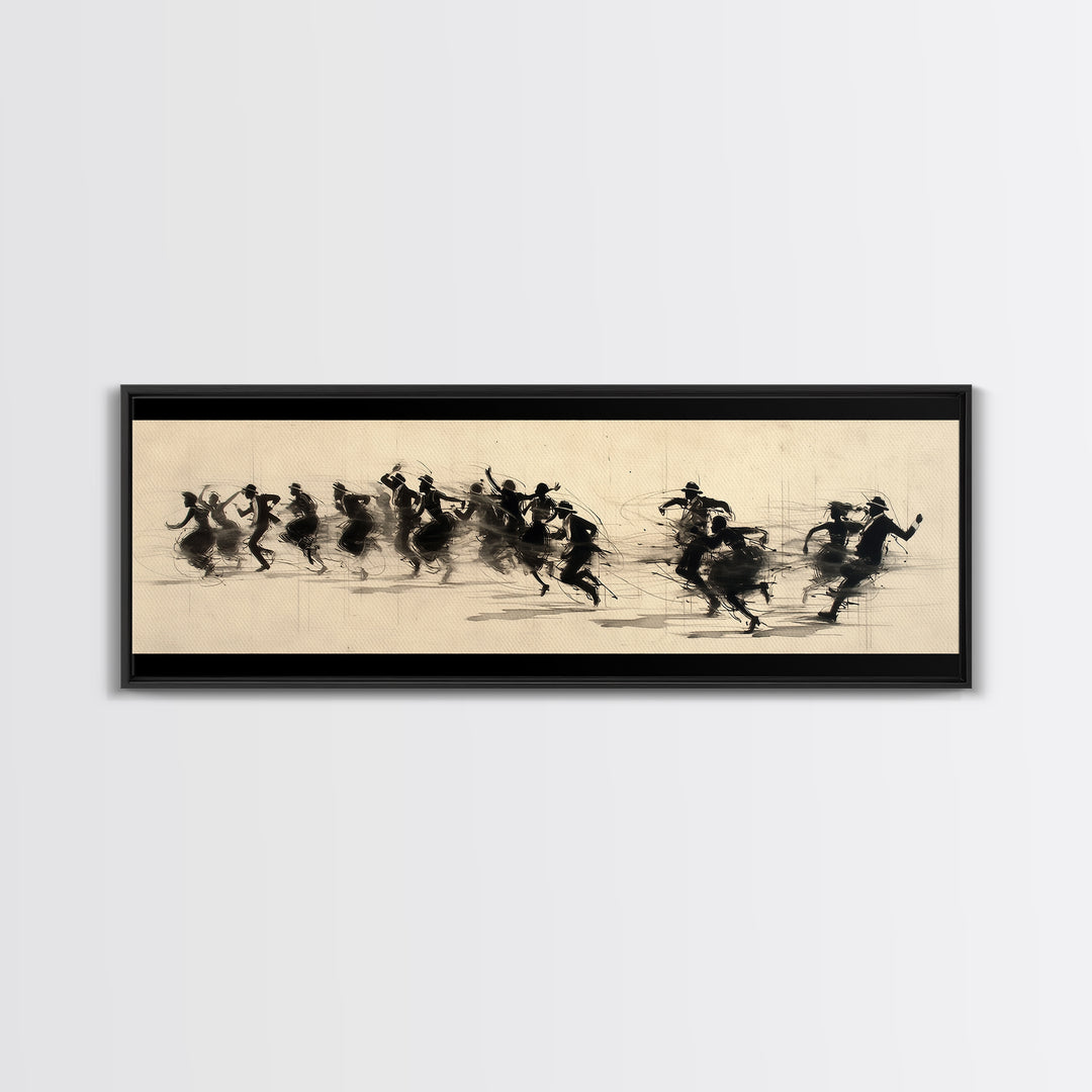 Sepia Polo Riders Racing Across Field Wall Art, African Safari Art, Dynamic Sports Canvas Print, Rustic Living Room Decor