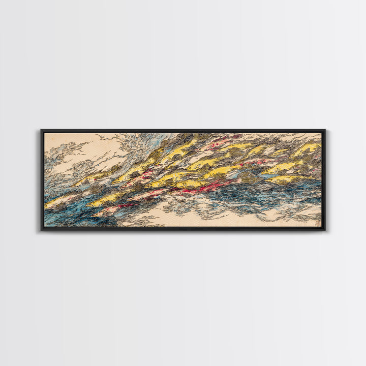 Energetic Desert Wind Abstract Wall Art, Colorful African Inspired Canvas Print, Modern Office Decor, Statement Home Gift