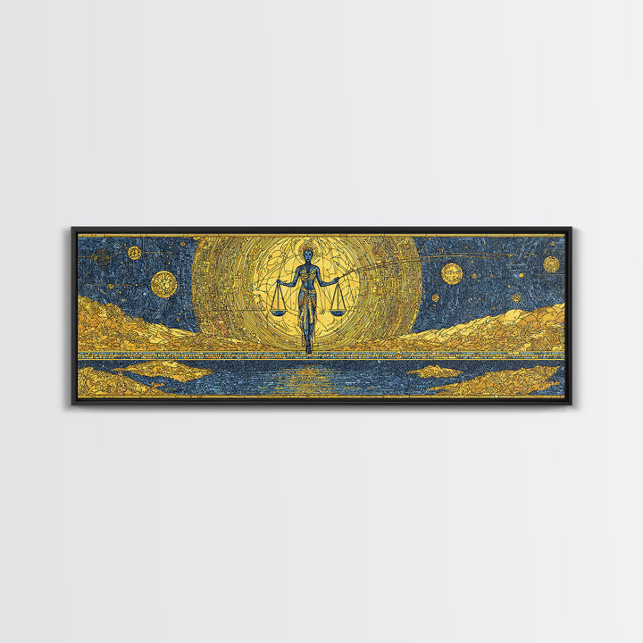 Golden Egyptian Goddess With Scales Wall Art, Ancient African Art, Black And Gold Desert Decor, Spiritual Cultural Wall Decor Gift