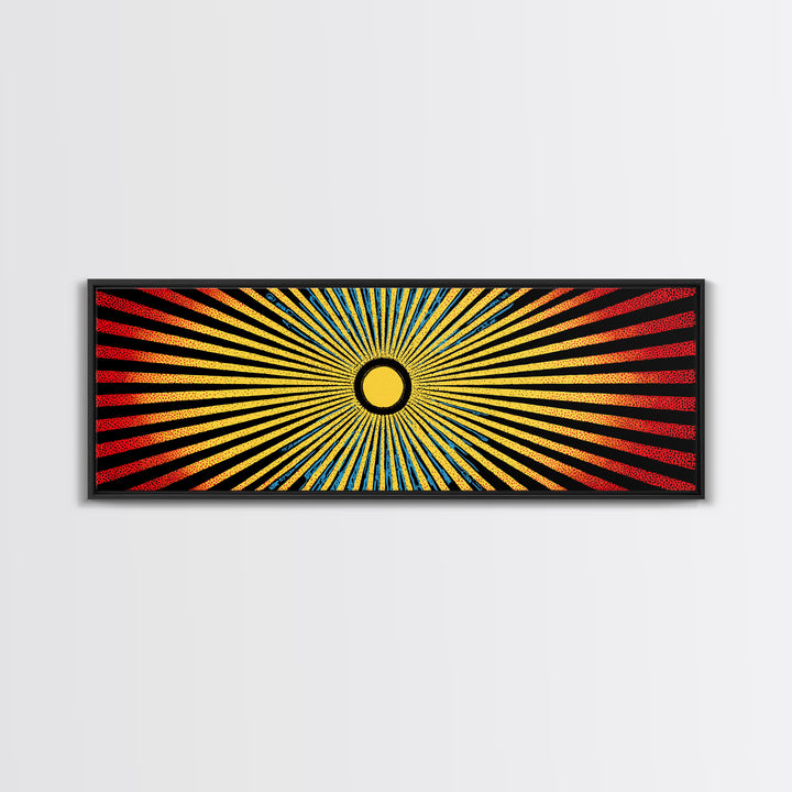 Radiant African Sunburst Abstract Wall Art, Colorful African Art Decor, Tribal Patterns, Modern Afrocentric Canvas Print