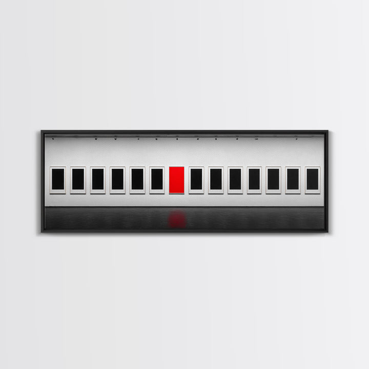 Red Frame Gallery Wall Art, Minimalist Museum Painting, Modern Abstract Wall Decor, Statement Piece For Living Room Home Decor Gift