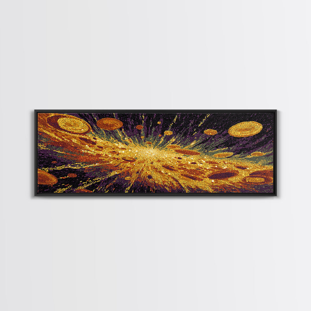 Golden Cosmic Burst Wall Art, Abstract Art, Black And Gold Art, Modern Wall Decor, Luxury Canvas Print, Statement Wall Decor