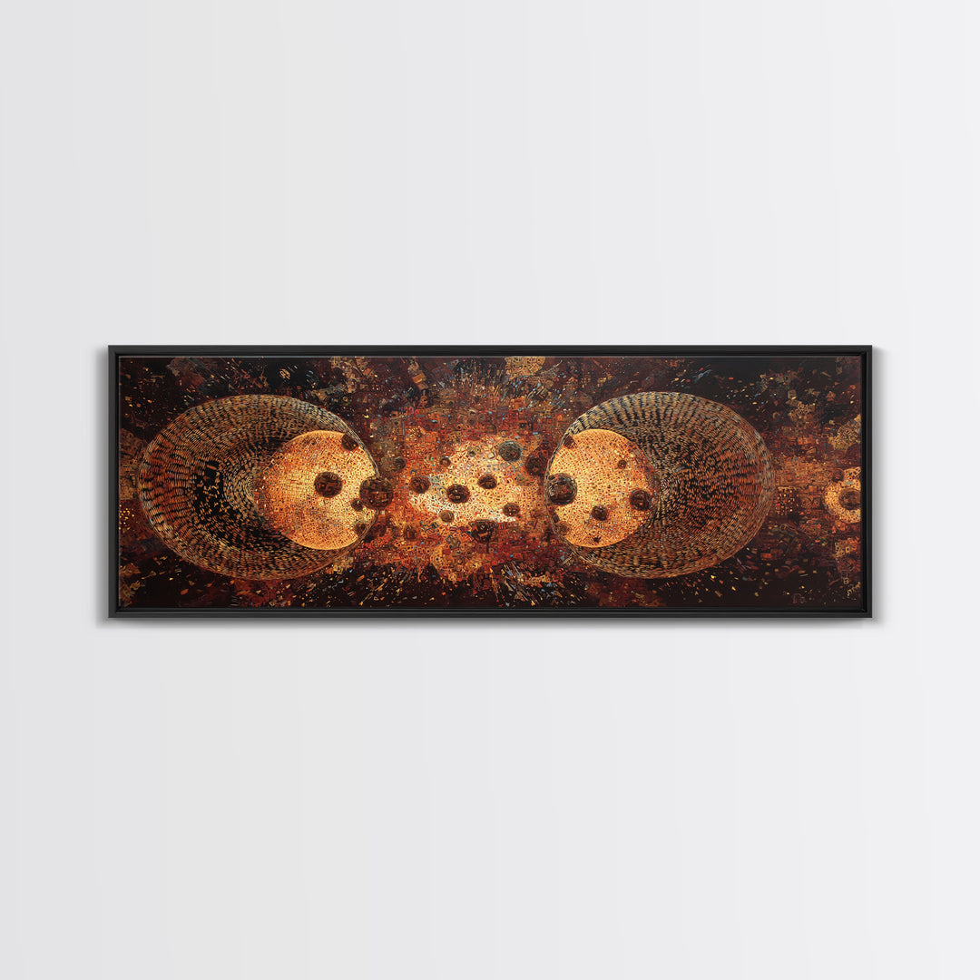 Glowing Hedgehog Spirits Canvas Print, Animal Wall Art, Black And Gold Art, Mystical Wall Art, Nature Scene Art, Unique Decor