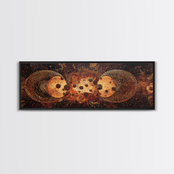 Glowing Hedgehog Spirits Canvas Print, Animal Wall Art, Black And Gold Art, Mystical Wall Art, Nature Scene Art, Unique Decor