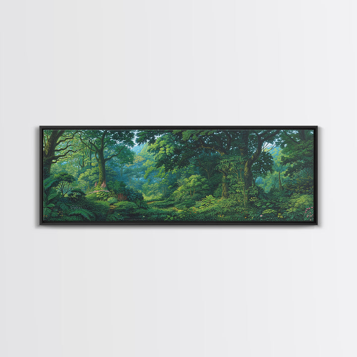 Verdant Tropical Canopy Forest Canvas Print, Lush Green Nature Wall Art, Jungle Landscape Decor, Unique Home Decor Gift Idea