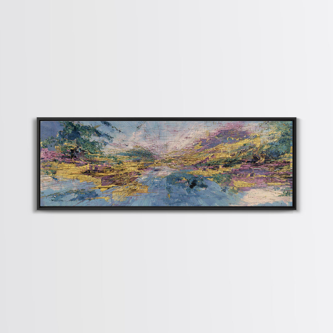Pastel River Valley Abstract Landscape Wall Art, African Landscape, Modern Canvas Art, Earth Tone Wall Decor, Large Decor Art