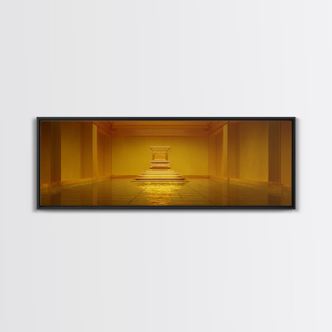 Golden Temple Reliquary Chamber Framed Canvas Print, Luxury Canvas Art, Spiritual Wall Art, Elegant Home Decor Gift, Statement Wall Decor