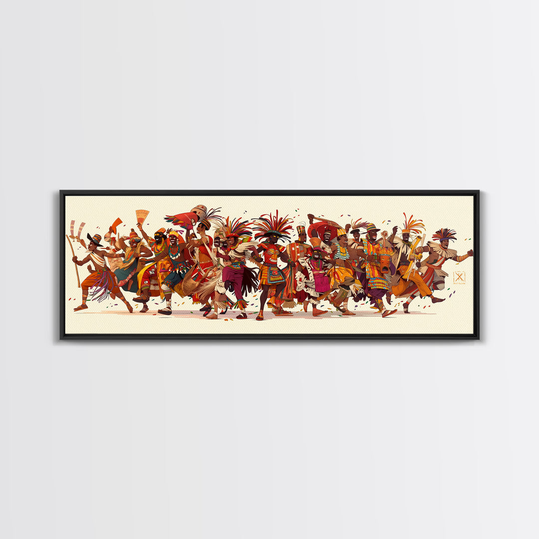 Colorful African Celebration Dancers In Traditional Dress Wall Art, African Women Art, Afrocentric Prints, Cultural Wall Decor