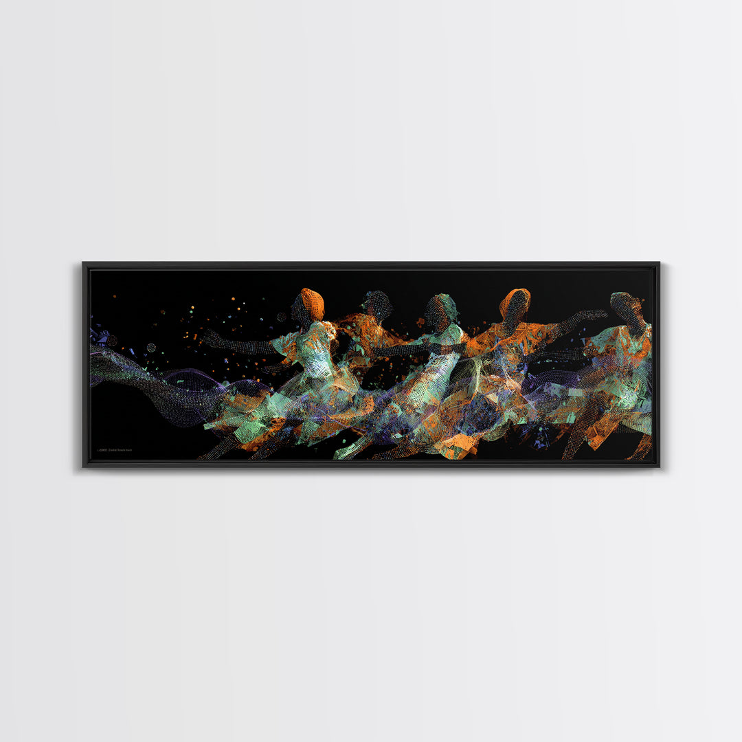 Abstract African Dancers Wall Art, Energetic Black Women Art, Contemporary Canvas Print, Afrocentric Living Room Decor, Female Power Art