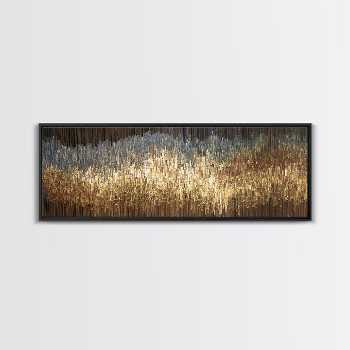 Gold Silver Vertical Light Abstract Canvas Print, Luxury Wall Art, Black And Gold Art, Modern Home Decor, Statement Piece