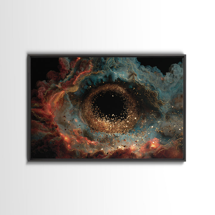Colorful Nebula Black Hole Canvas Print, Dreamy Wall Art, Vibrant Abstract Art, Modern Canvas Art, Bold Unique Home Decor Gift