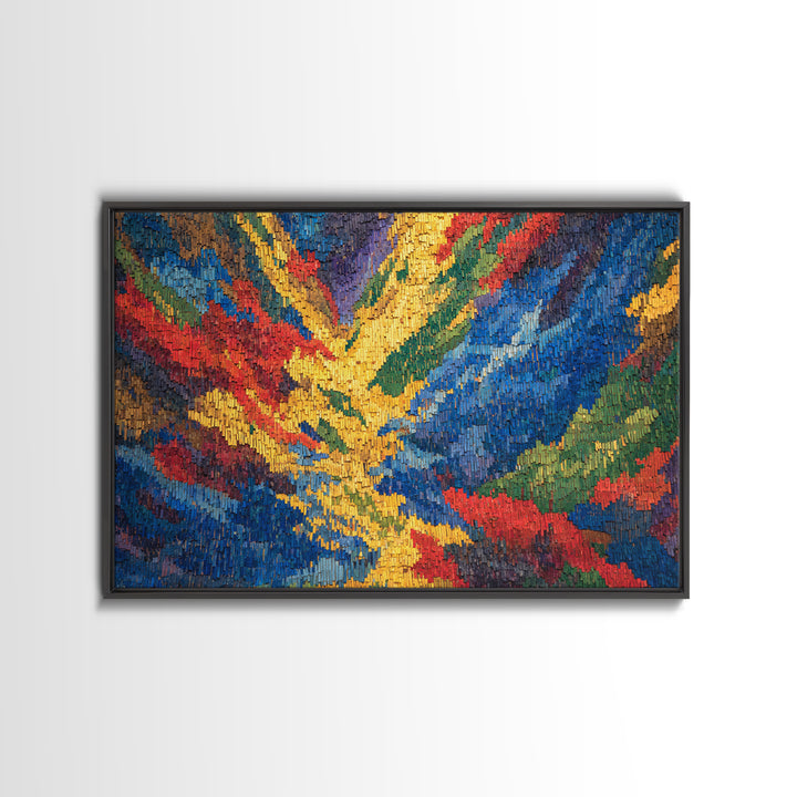 Vibrant Woven Ankara Textile Abstract Wall Art, African Fabric Patterns, Colorful African Print, Modern Home Decor Art Gift