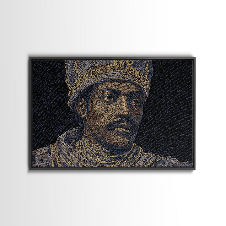 Regal African King Portrait Canvas Print, Black Man Art, African American Art, Gold Jewelry Canvas, Afrocentric Wall Decor