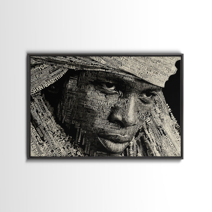 Monochrome African Woman Portrait Wall Art, Black Female Art, Abstract Face Art, Tribal Queen Art, Modern Black Home Decor