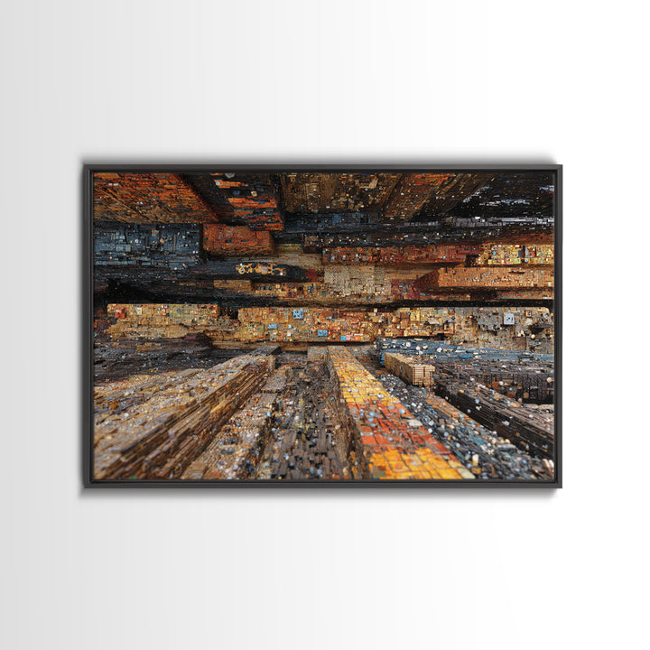 Abstract Urban Cityscape Canvas Print, Textured Modern Art, Statement Wall Art, Office Decor, Contemporary Home Decor Gift