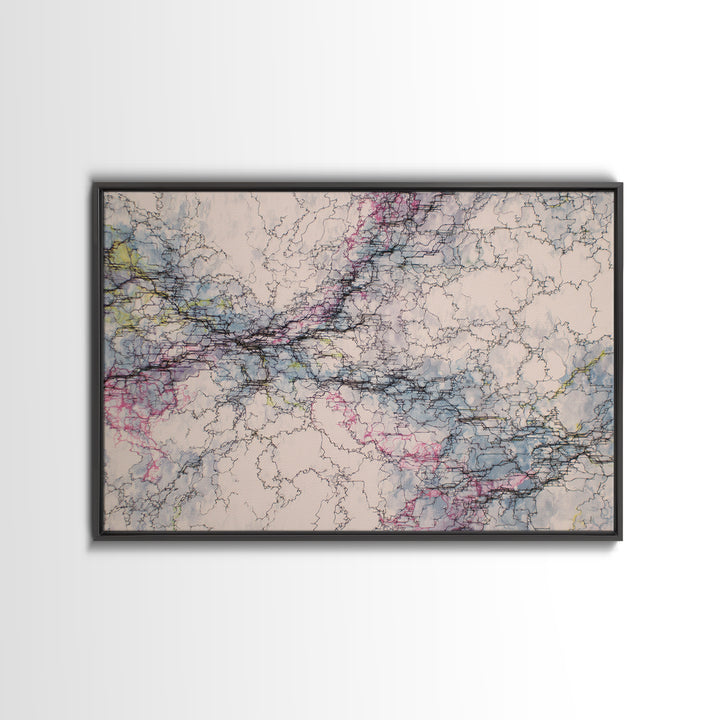 Soft Marble Vein Abstract Wall Art Minimalist African Abstract Digital Print Beige Blue Office Decor Modern Canvas Wall Art