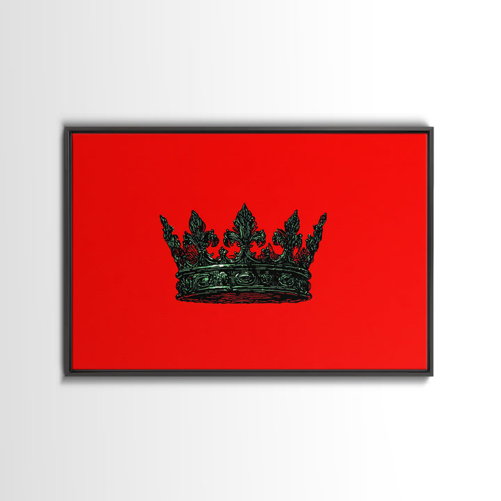 Black Crown On Red Background Wall Art, African Queen Decor, Royal Afrocentric Print, Bold Modern Black Culture Art, Statement Wall Decor
