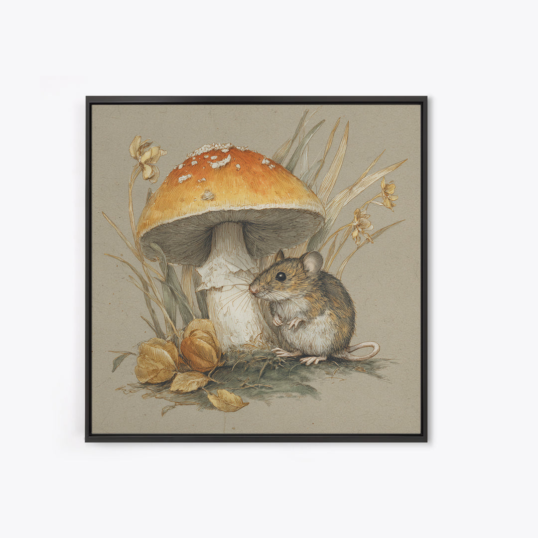 Tiny Field Mouse Canvas Print, Animal Art, Nursery, Living Room Decor, Fine Art, Creature, Modern Decor, Fine Art Print, ANI-1x1-10