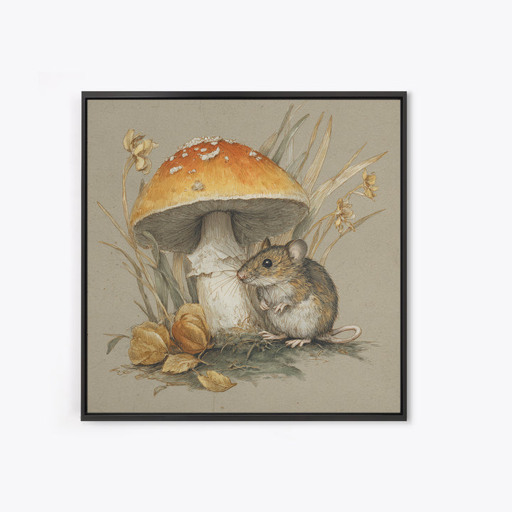 Tiny Field Mouse Canvas Print, Animal Art, Nursery, Living Room Decor, Fine Art, Creature, Modern Decor, Fine Art Print, ANI-1x1-10