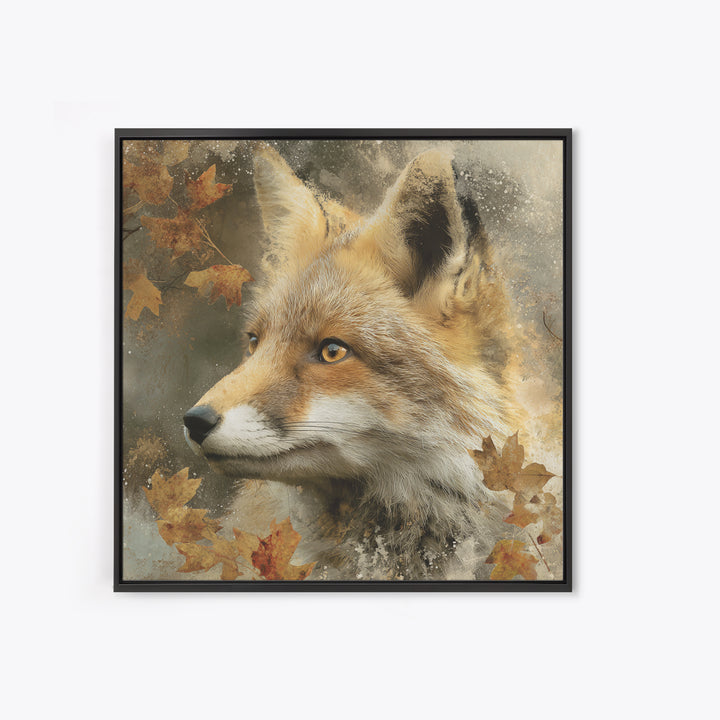 Dignified Fox Portrait Canvas Print, Animal Art, Modern Decor, Living Room Decor, Oil Painting, Creature, Home Decor, ANI-1x1-25