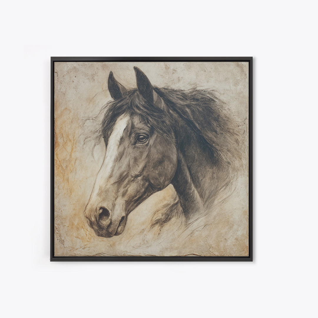 Majestic Horse Head Canvas Print, Animal Art, Original Painting, Living Room Decor, Abstract Art, Creature, Boho Wall Art, ANI-1x1-3