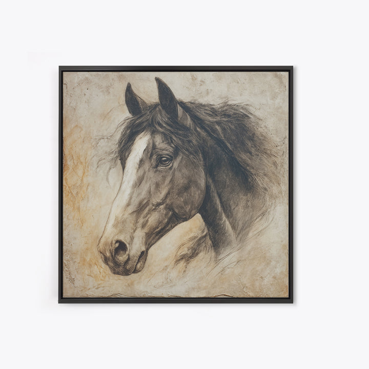 Majestic Horse Head Canvas Print, Animal Art, Original Painting, Living Room Decor, Abstract Art, Creature, Boho Wall Art, ANI-1x1-3