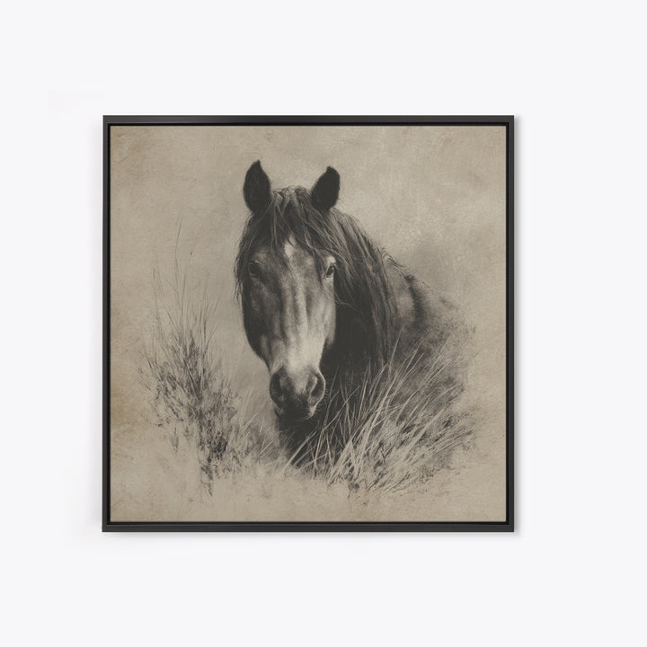 Majestic Horse Head Canvas Print, Animal Art, Wall Art, Living Room Decor, Fine Art, Creature, Nursery Decor, Art Deco, ANI-1x1-99