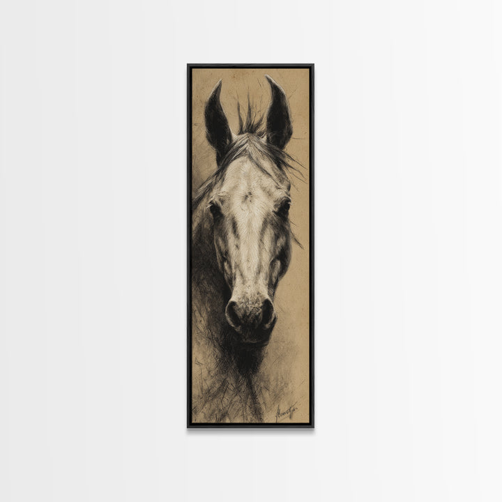 Majestic Horse Head Framed Canvas Print, Animal Art, Home Decor, Living Room Decor, Abstract Art, Creature, Art Deco, ANI-1x3-15