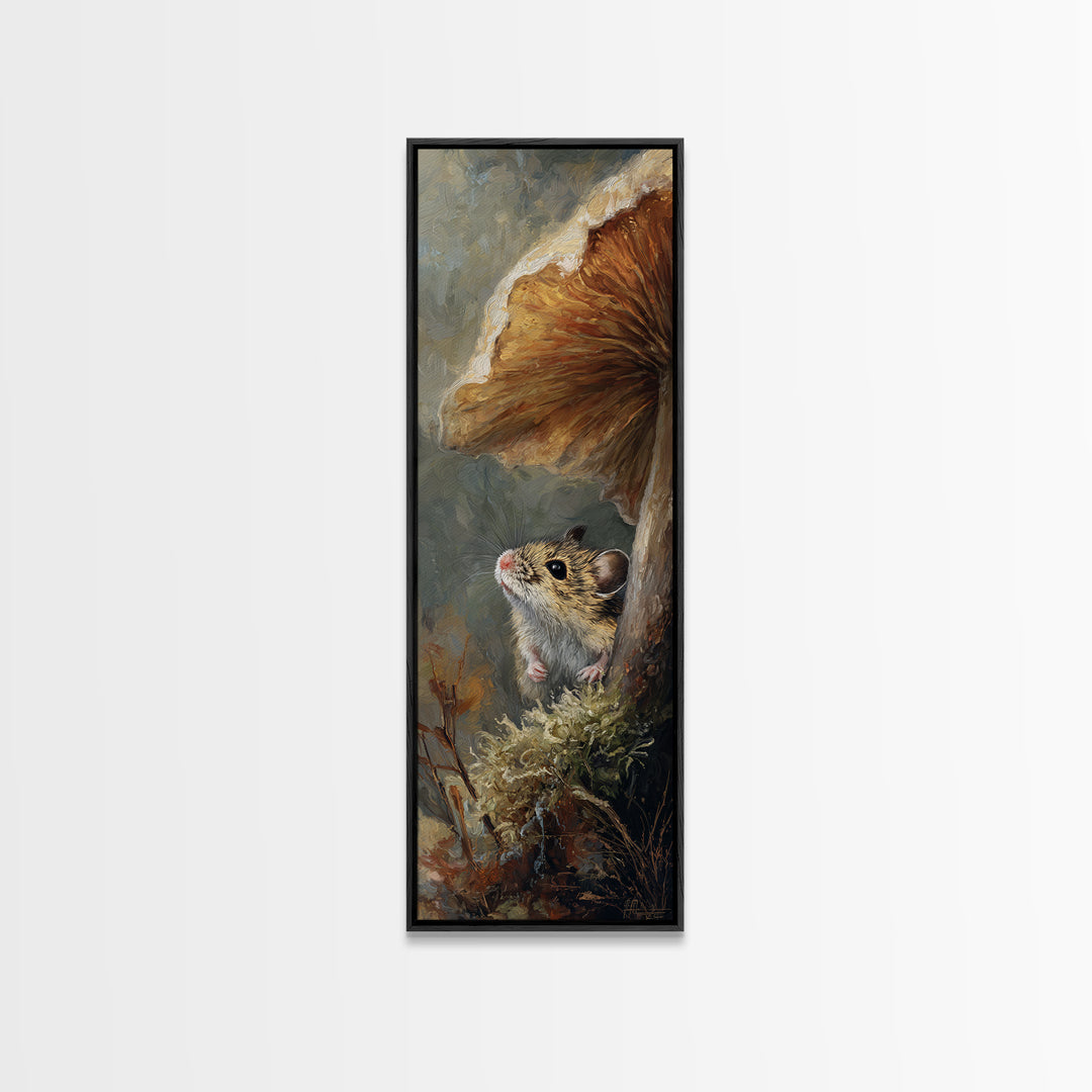 Tiny Field Mouse Canvas Print, Animal Art, Boho Wall Art, Living Room Decor, Fine Art, Creature, Statement Artwork, Boho Decor, ANI-1x3-22