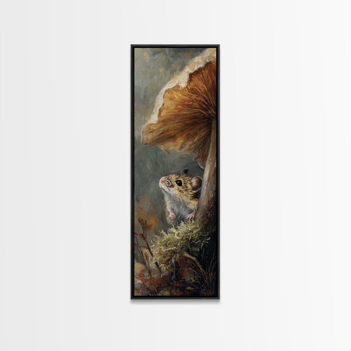 Tiny Field Mouse Canvas Print, Animal Art, Boho Wall Art, Living Room Decor, Fine Art, Creature, Statement Artwork, Boho Decor, ANI-1x3-22