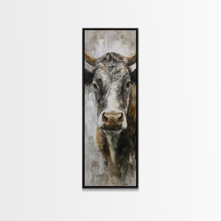 Gentle Cow Portrait Canvas Print, Animal Art, Farmhouse Decor, Living Room Decor, Creature, Neutral Decor, Modern Decor, ANI-1x3-67
