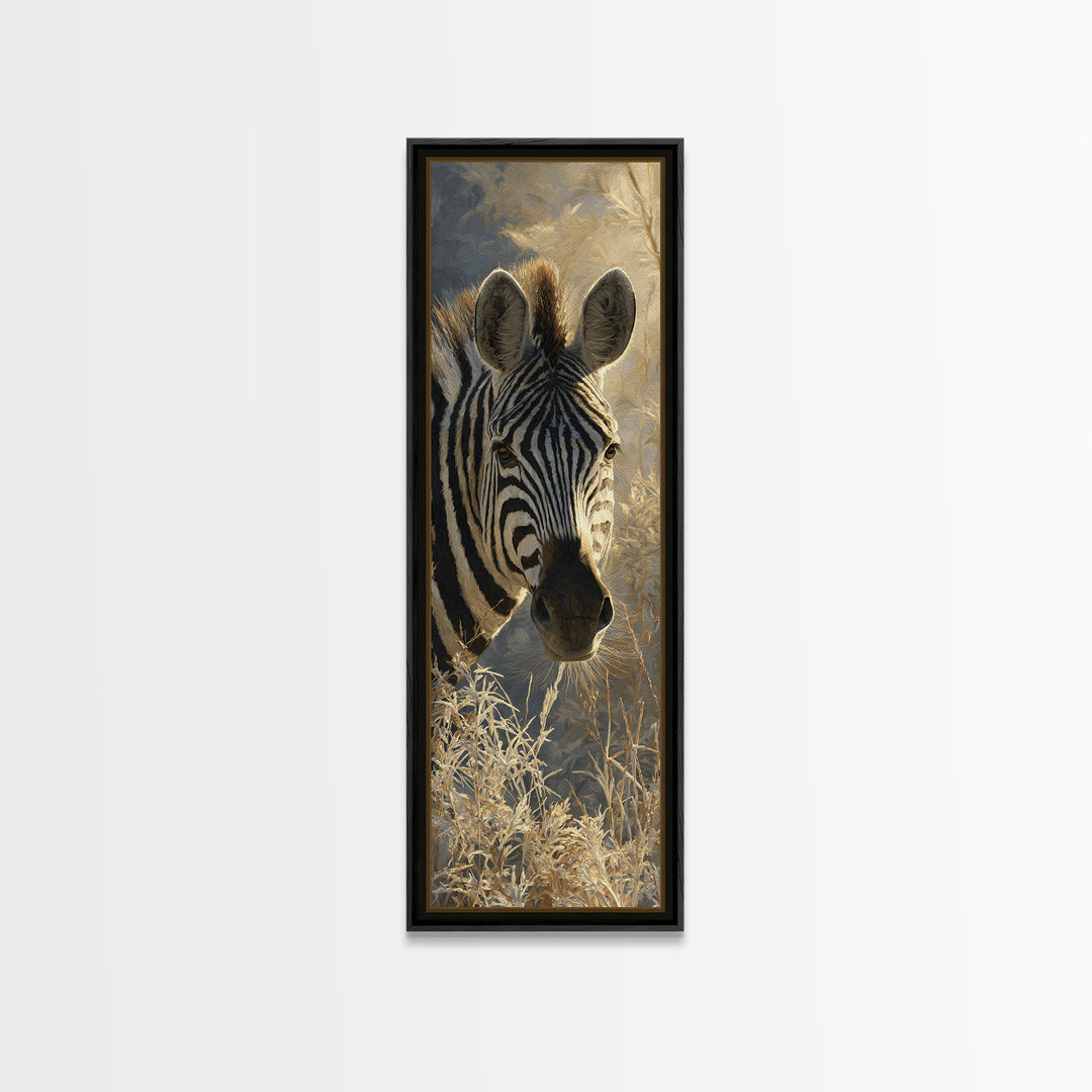 Zebra Portrait with Bold Graphic Stripe Pattern Canvas Print, Animal Art, Art Print, Living Room Decor, Fine Art, Creature, ANI-1x3-77