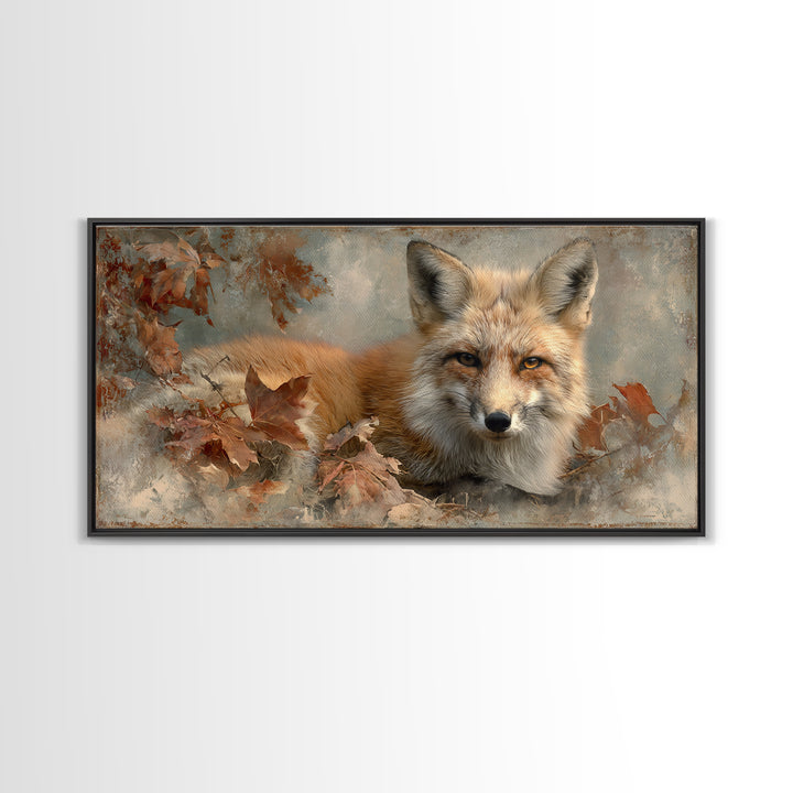 Dignified Fox Portrait Canvas Print, Animal Art, Digital Wall Art, Living Room Decor, Fine Art, Creature, Modern Wall Art, ANI-2x1-69