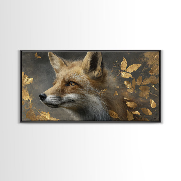 Dignified Fox Portrait Canvas Print, Animal Art, Digital Wall Art, Living Room Decor, Fine Art, Creature, Modern Wall Art, ANI-2x1-93