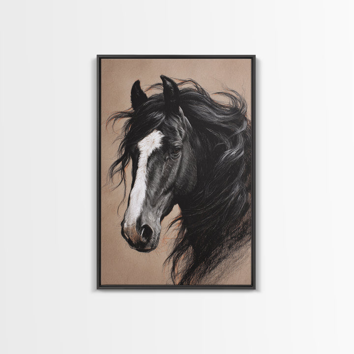 Majestic Horse Head Canvas Print, Animal Art, Downloadable Art, Living Room Decor, Abstract Art, Creature, Minimalist Decor, ANI-2x3-11