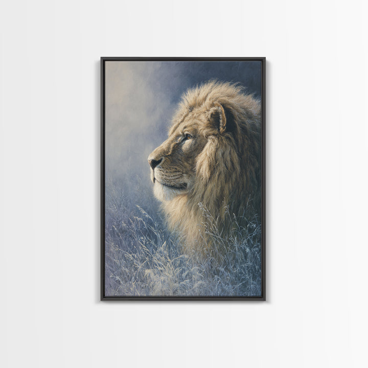 Regal Lion Profile Canvas Print, Animal Art, Original Painting, Living Room Decor, Fine Art, Creature, Boho Wall Art, ANI-2x3-65