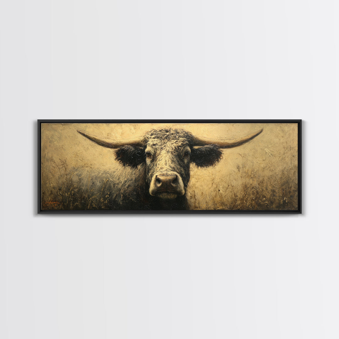 Gentle Cow Portrait Canvas Print, Animal Art, Printable Wall Art, Living Room Decor, Fine Art, Creature, Boho Wall Art, ANI-3x1-71