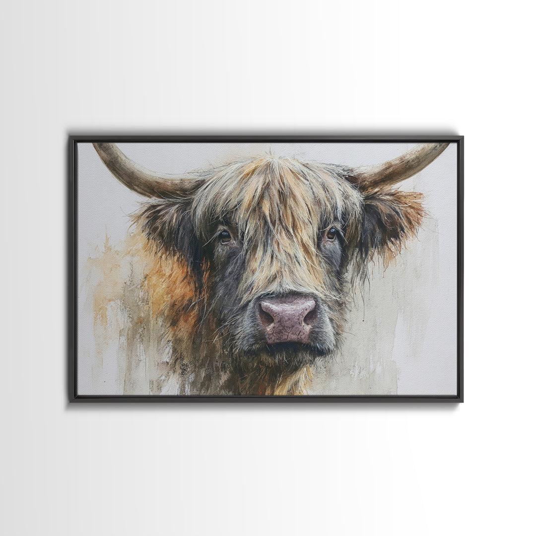 Gentle Cow Portrait Canvas Print, Animal Art, Living Room Decor, Fine Art, Creature, Fine Art Print, Statement Artwork, ANI-3x2-11