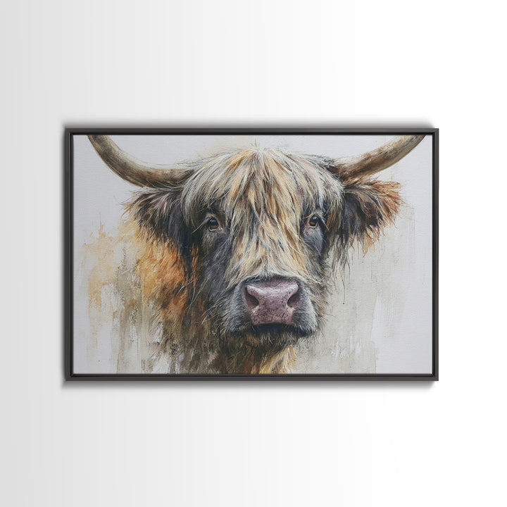 Gentle Cow Portrait Canvas Print, Animal Art, Living Room Decor, Fine Art, Creature, Fine Art Print, Statement Artwork, ANI-3x2-11