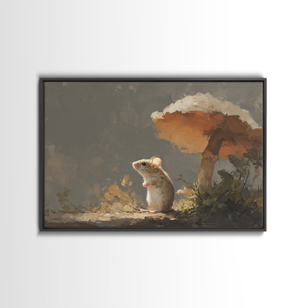 Tiny Field Mouse Canvas Print, Animal Art, Nursery Decor, Living Room Decor, Fine Art, Creature, Nursery Art, Cat Art, ANI-3x2-38