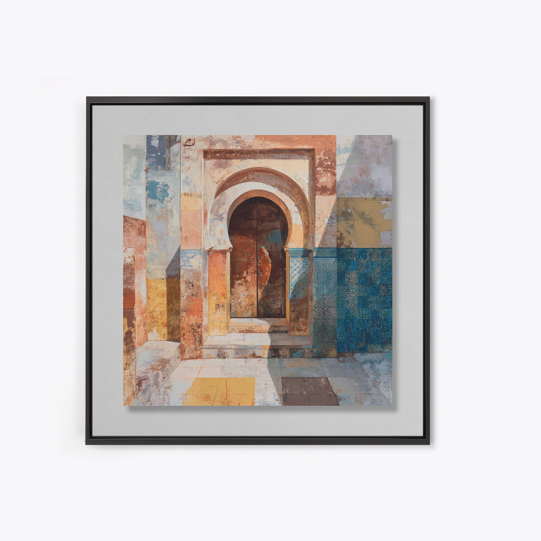 Architectural Archway in Warm Mediterranean Light Canvas Print, Art, Art Nouveau, Living Room Decor, Oil Painting, ART-1x1-22